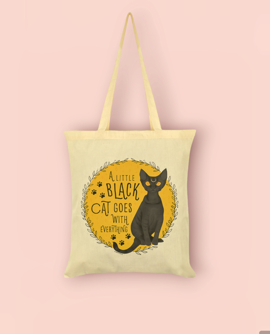 Black Cat Goes With Everything Tote Bag