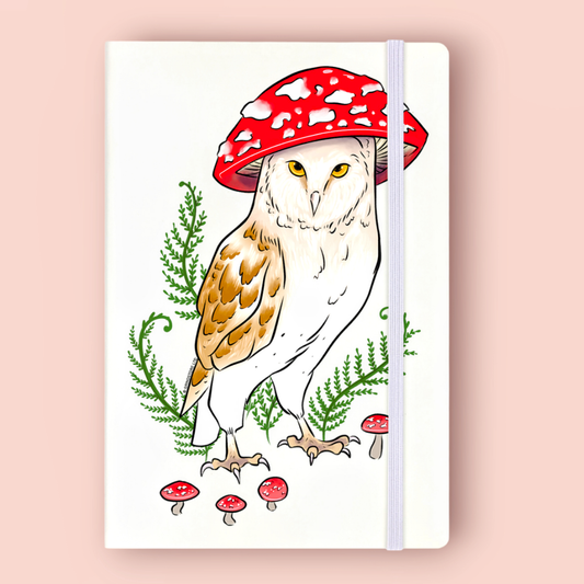 Foraging Mushroom Owl Notebook