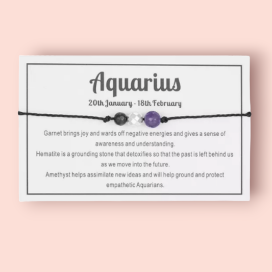 Zodiac Crystal Bracelet - Aquarius