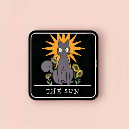 The Sun Tarot Card Cat Coaster