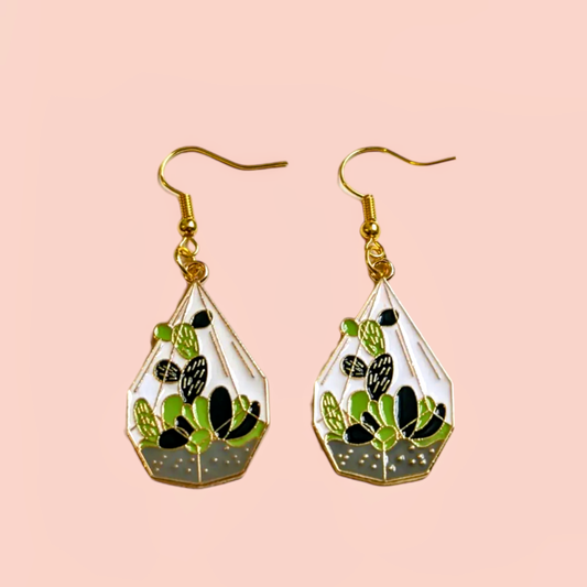 Plant Terrarium Hook Earrings