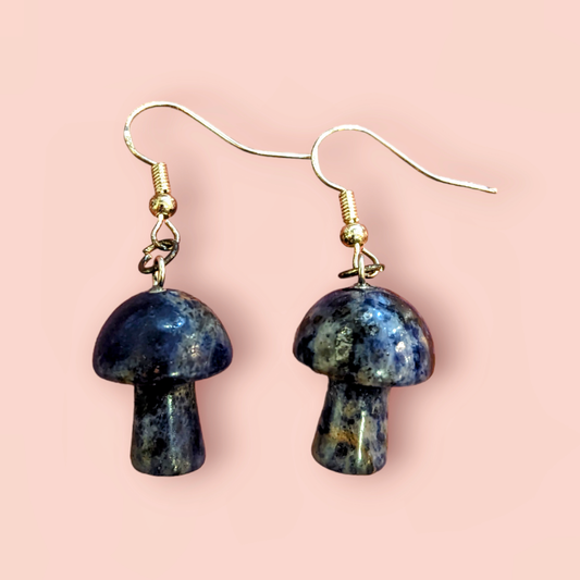 Sodalite Mushroom Earrings