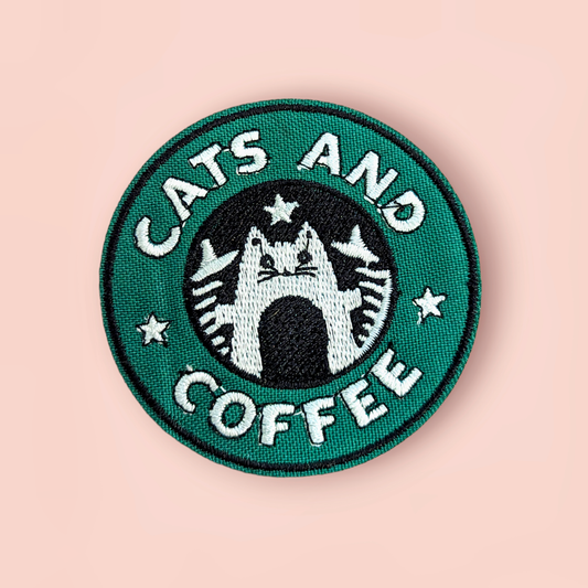 Cats and Coffee Iron Patch