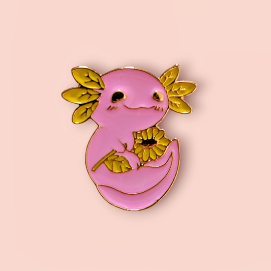 Axolotl Sunflower Pin