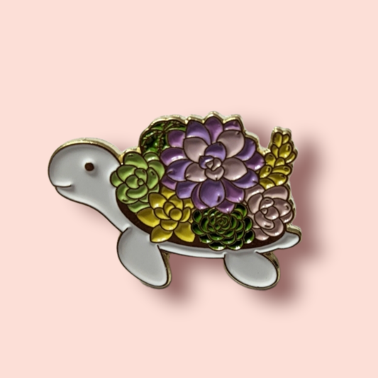 Flower Turtle Pin