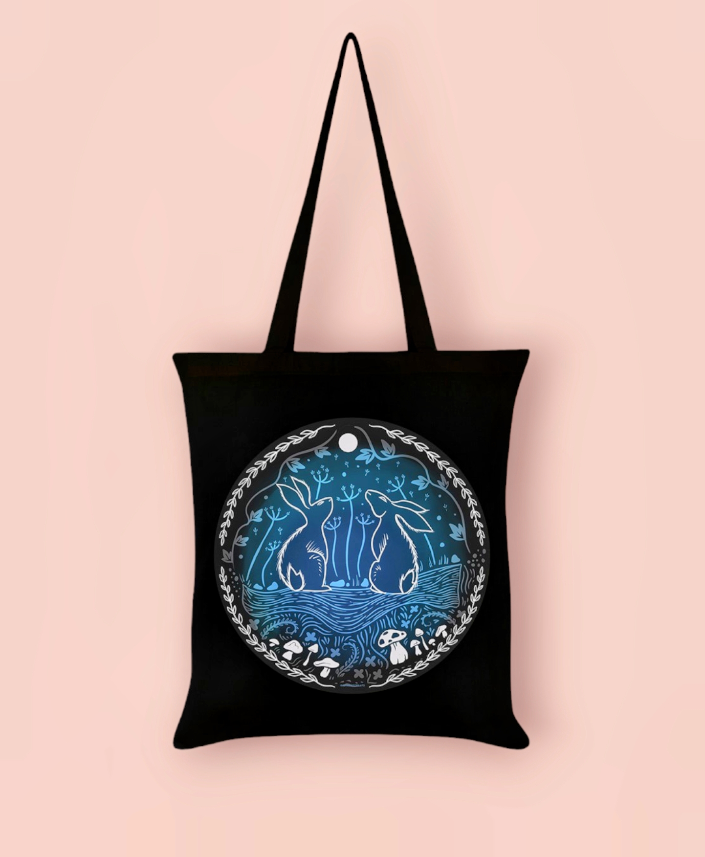 Moon Gazing Hare Tote Bag