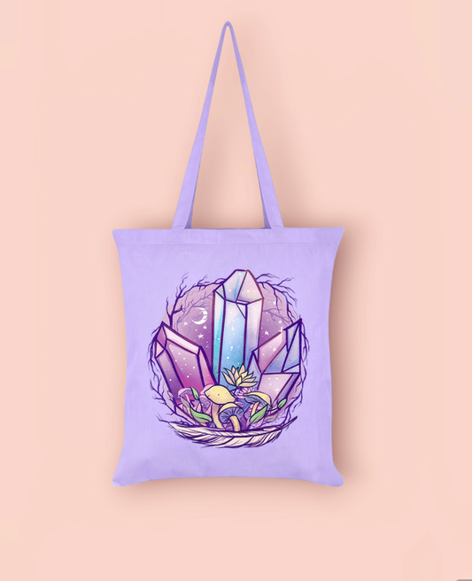 Lilac Crystal Tote Bag