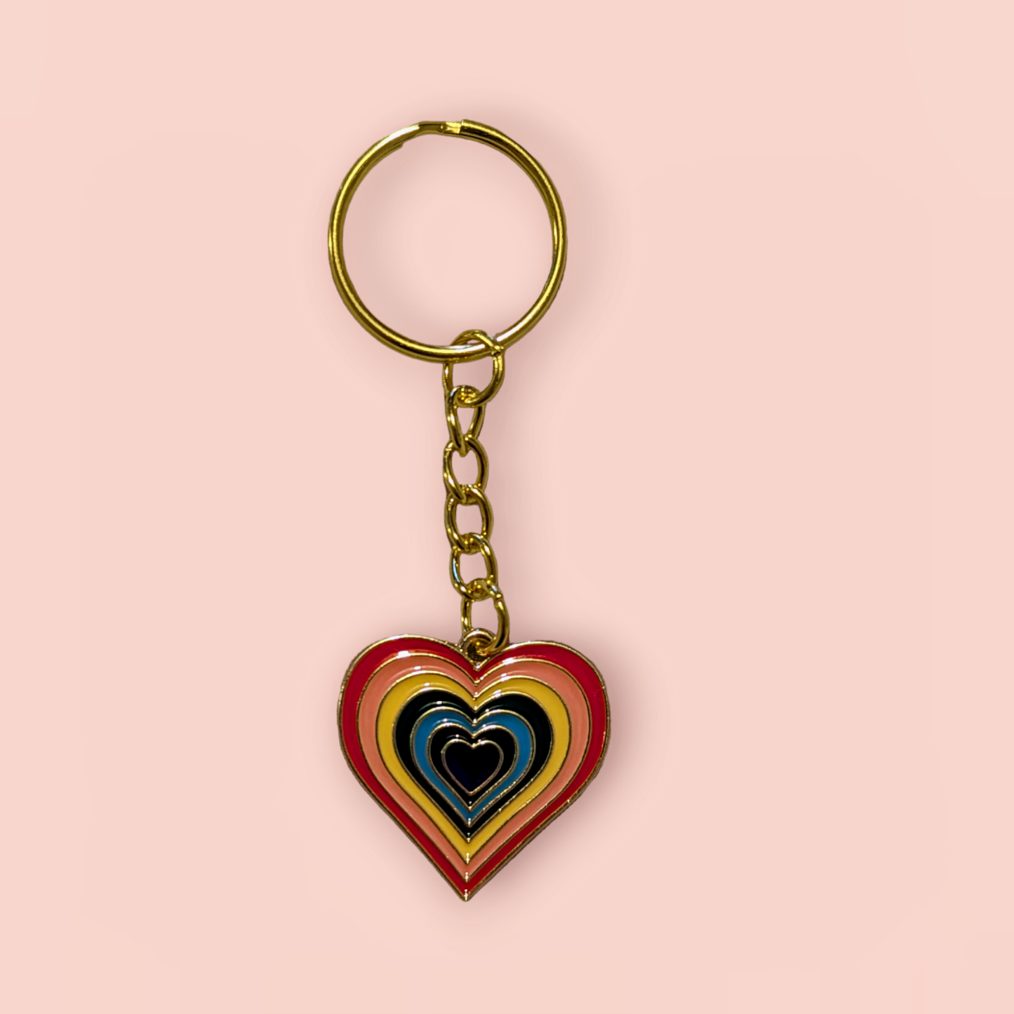 Rainbow Heart Keyring