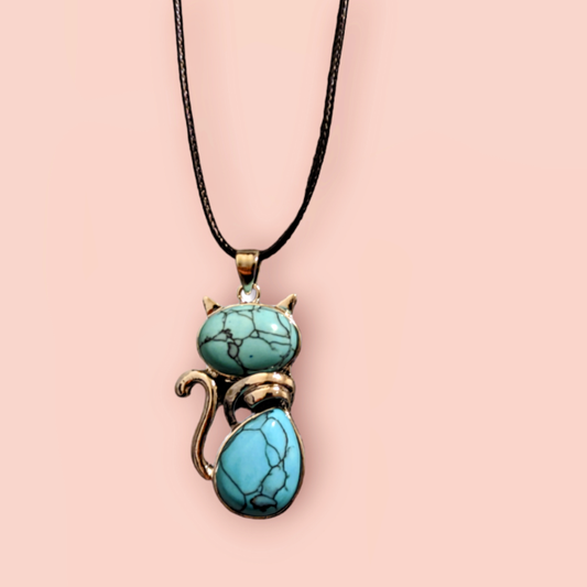 Turquoise Cat Necklace