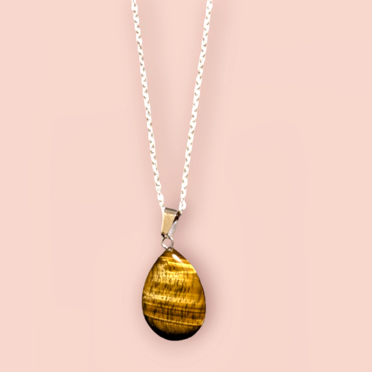 Tigers Eye Tear Drop Necklace