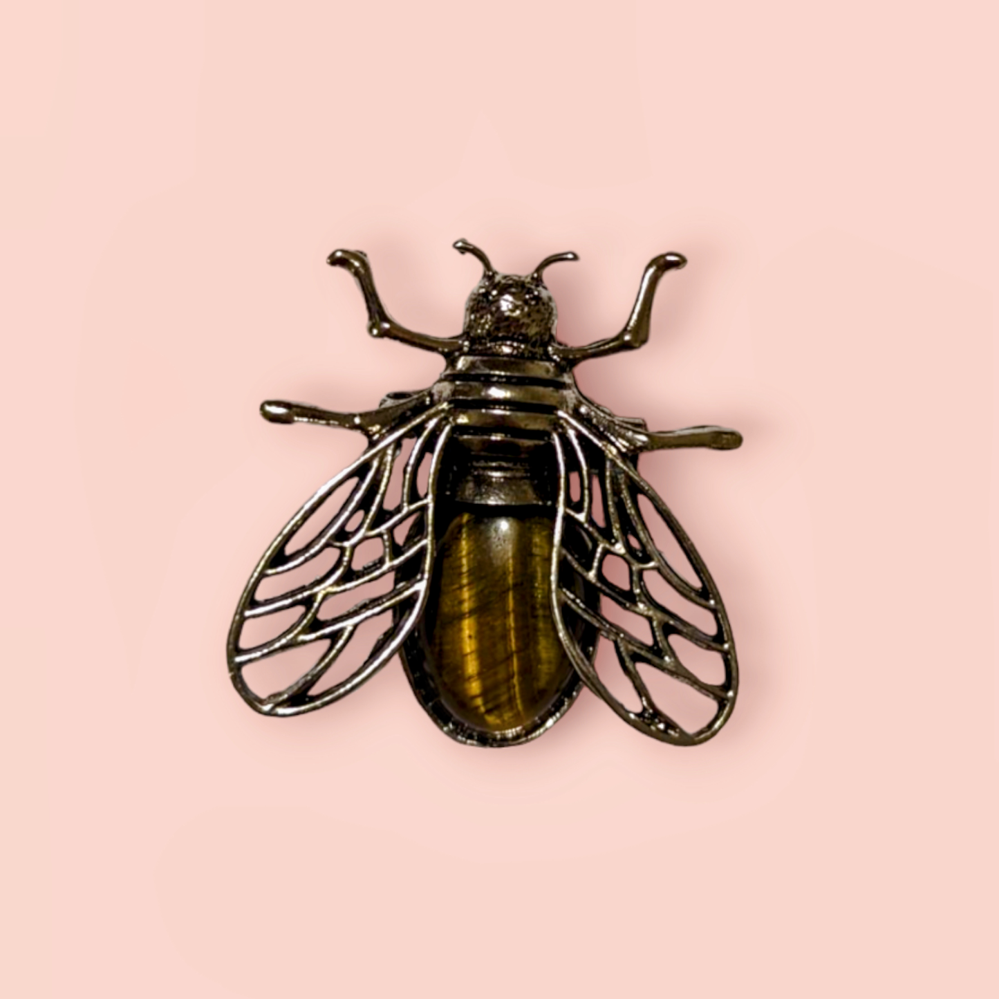 Tigers Eye Bee Brooch