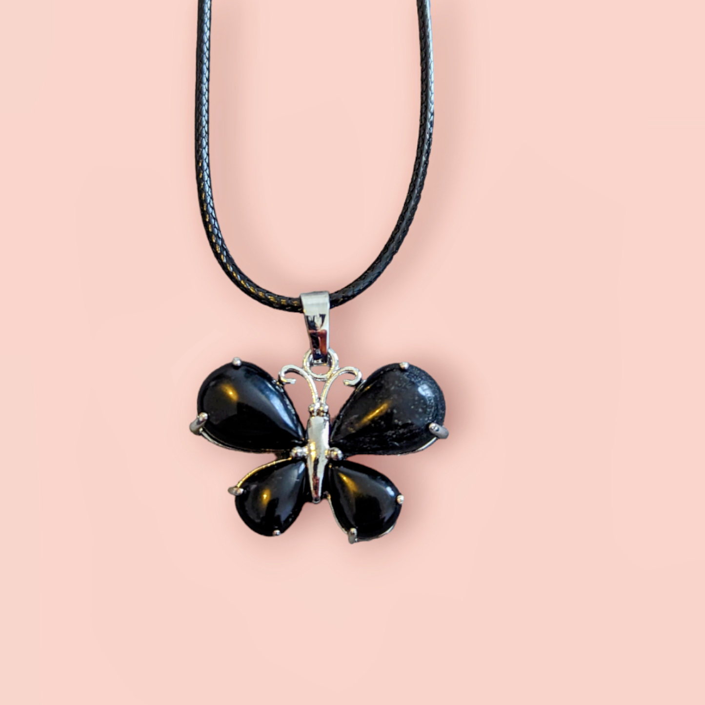 Onyx Butterfly Necklace