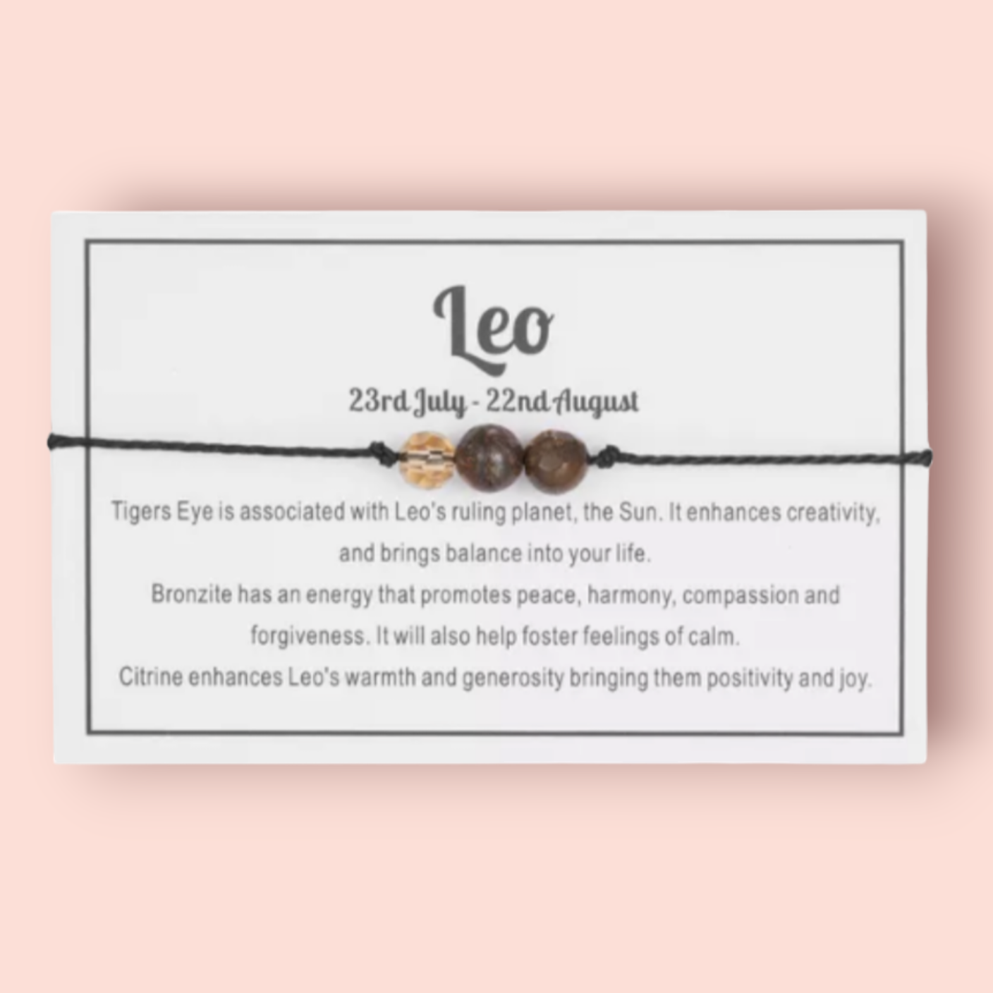 Zodiac Crystal Bracelet - Leo