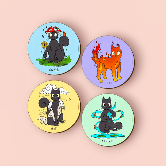 Cat Elements Coasters