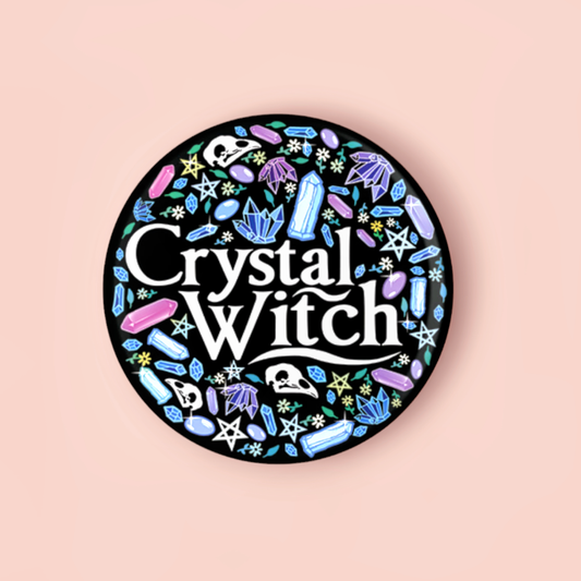 Crystal Witch Button Badge