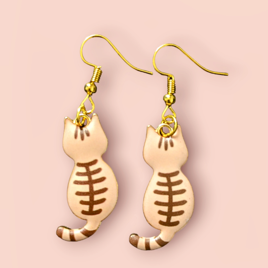 Ginger Tabby Cat Earrings