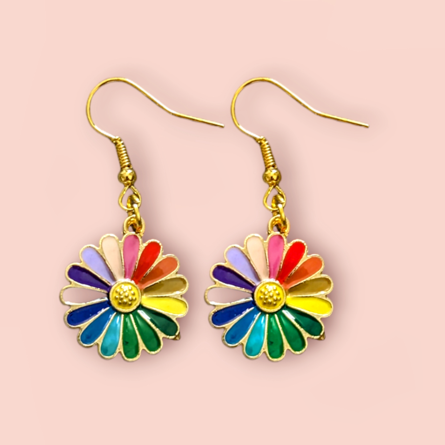 Rainbow Flower Earrings