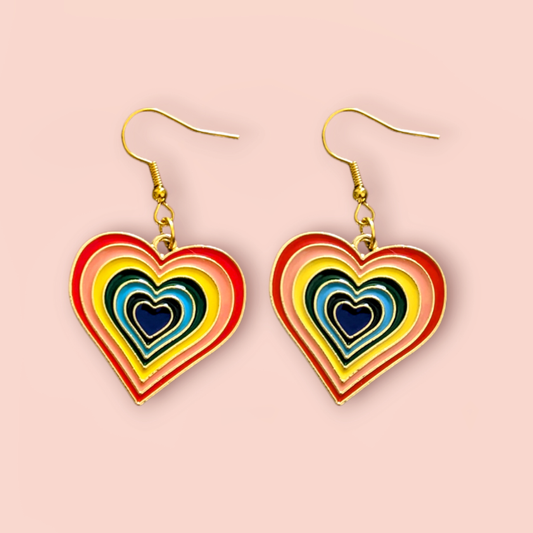 Rainbow Heart Earrings