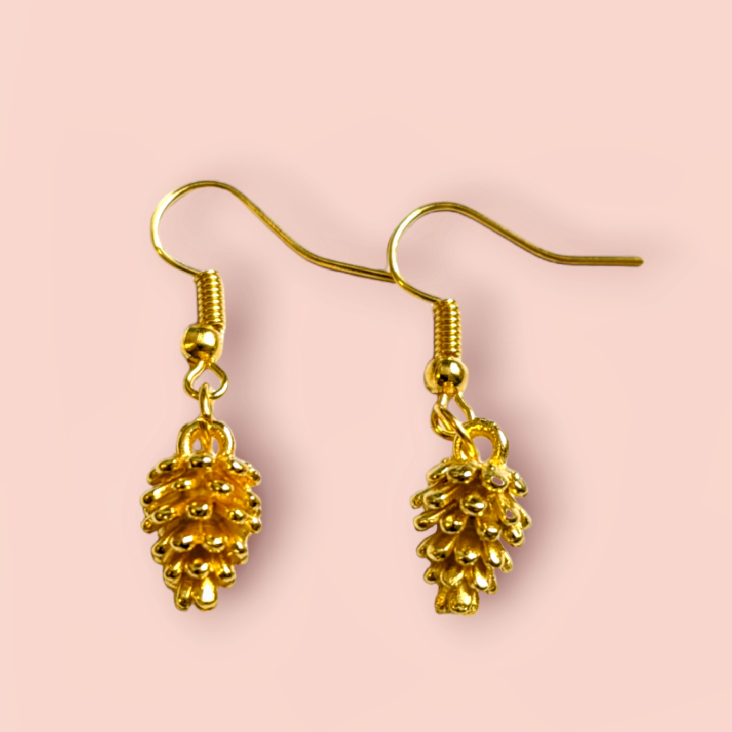 Pinecone Nature Hook Earrings