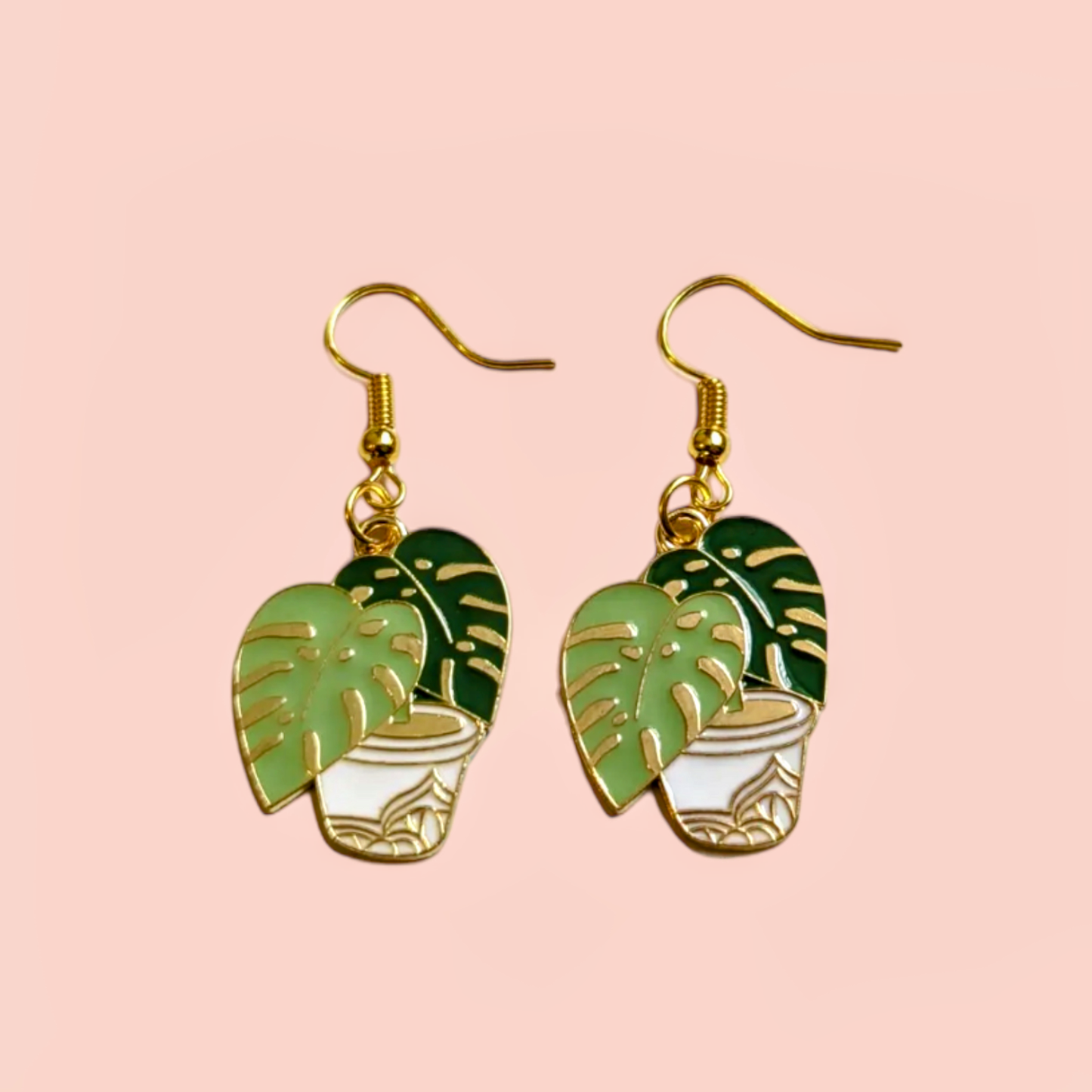 Monstera Leaf Hook Earrings