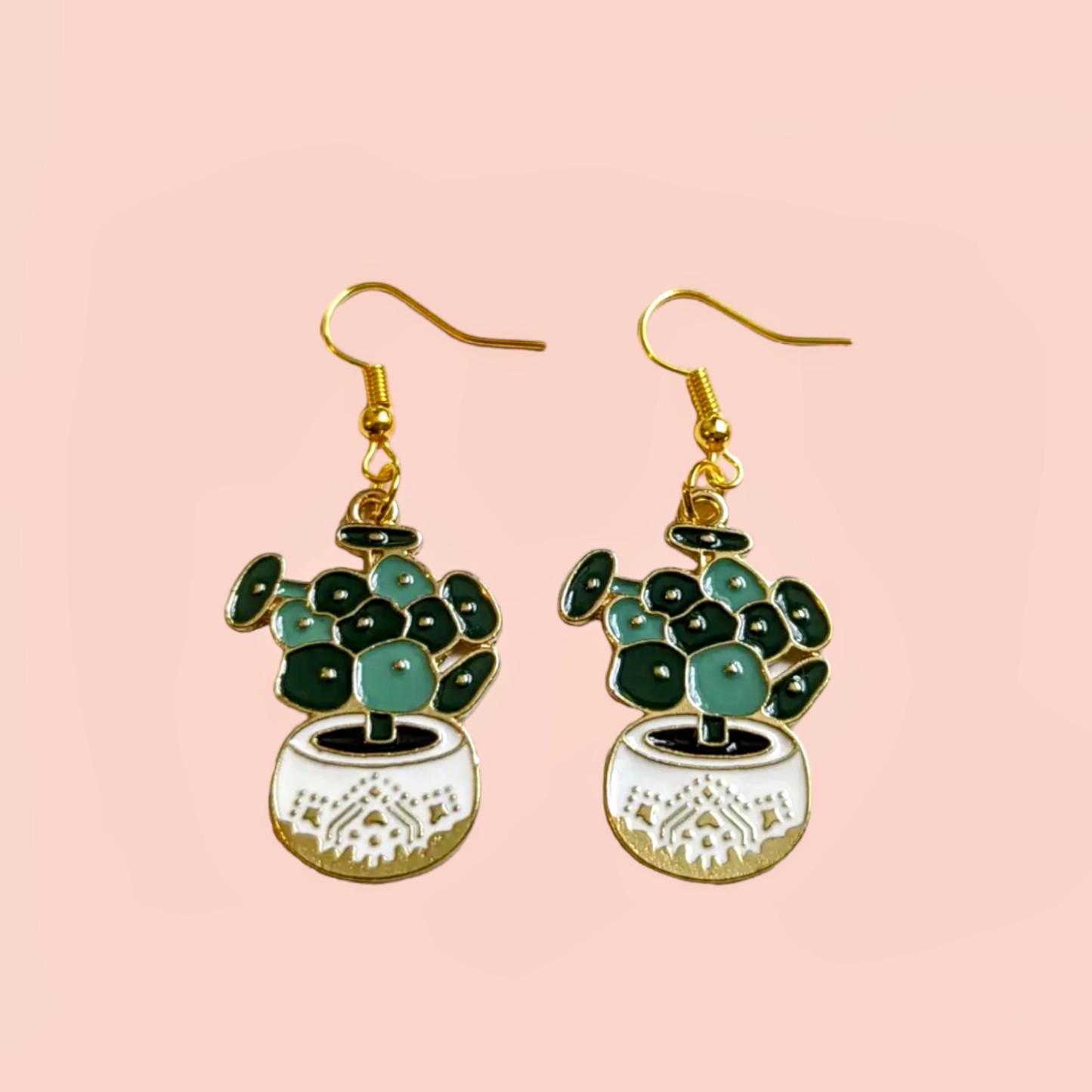 Chinese Money Plant Hook Earrings