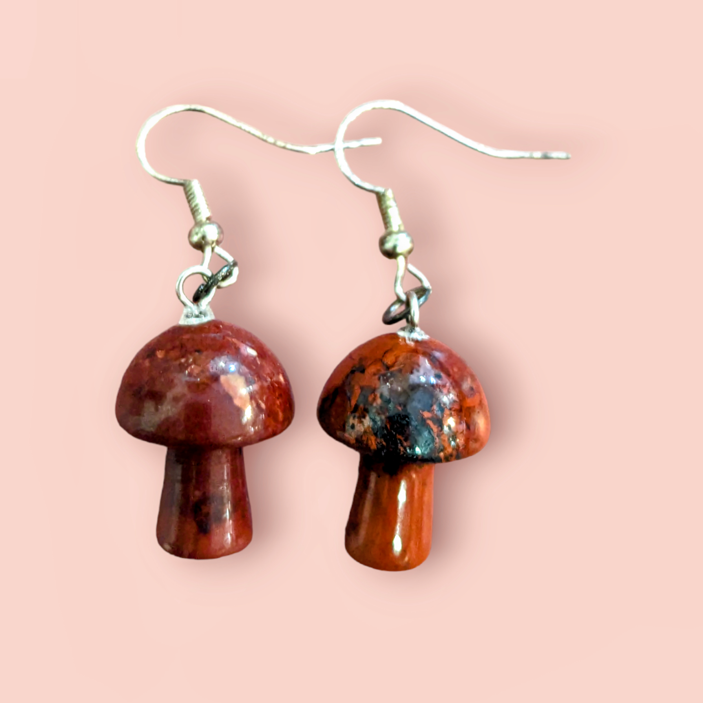 Red Jasper Mushroom Earrings