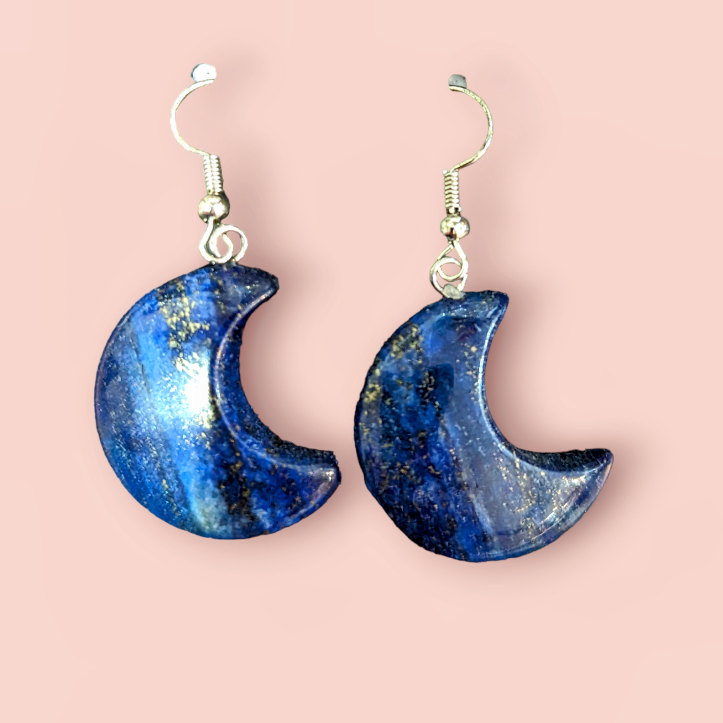 Lapis Lazuli Moon Earrings