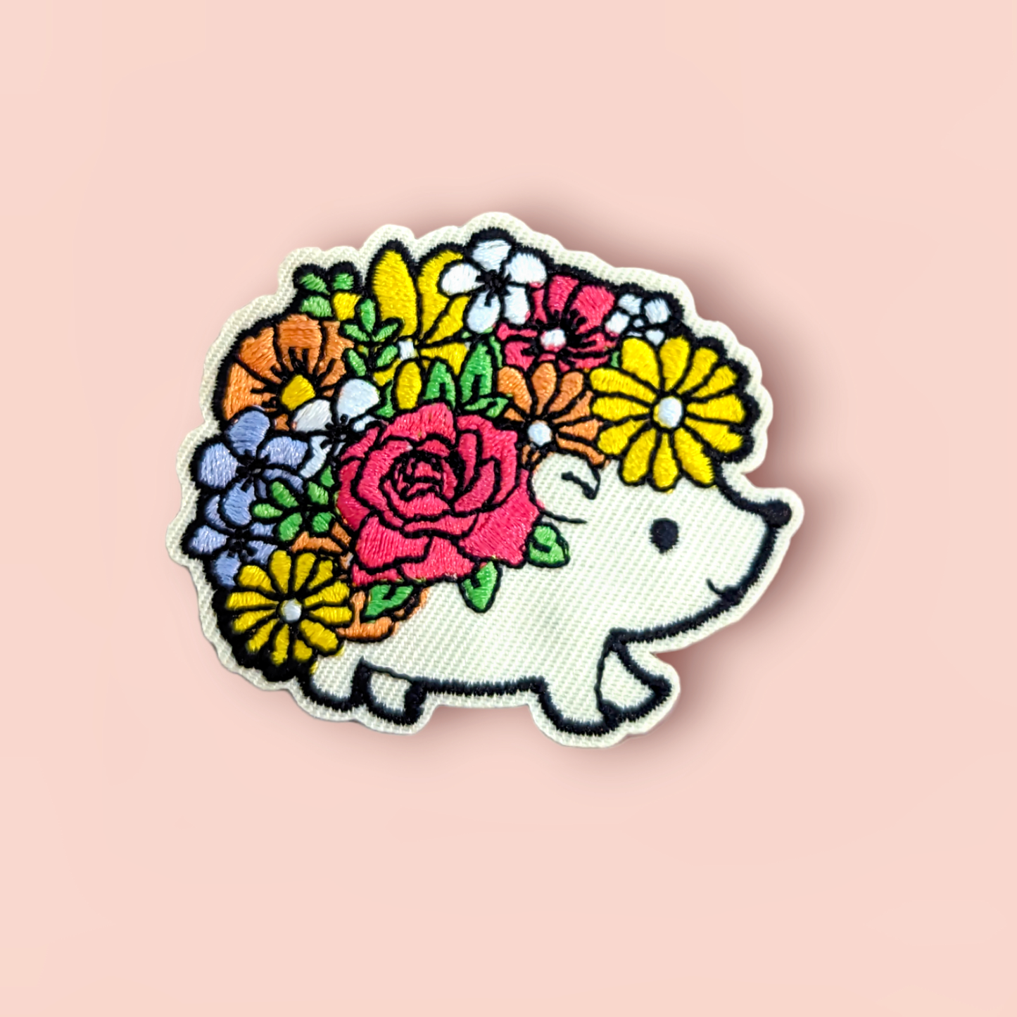 Floral Hedgehog Iron Patch