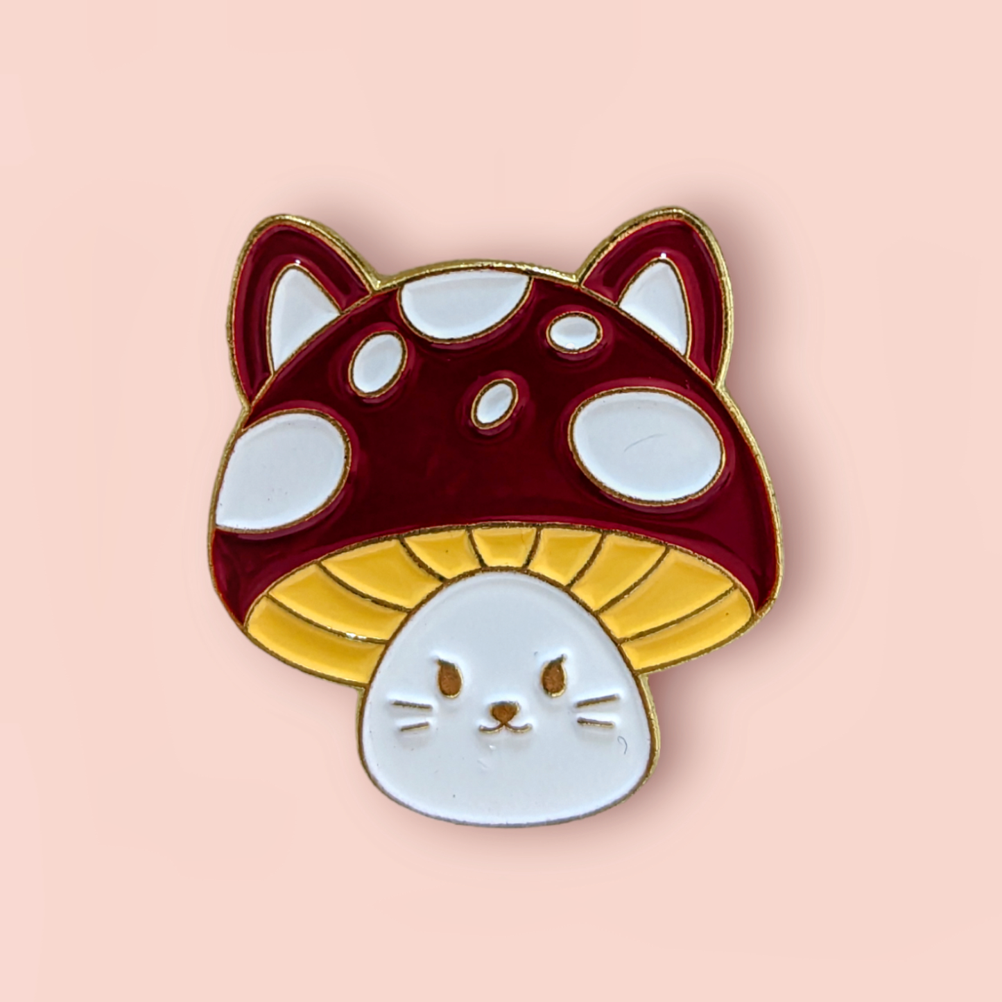 Mushroom Cat Pin