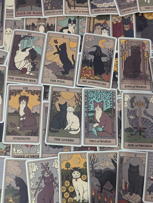 Cat Tarot Card Sticker Pack